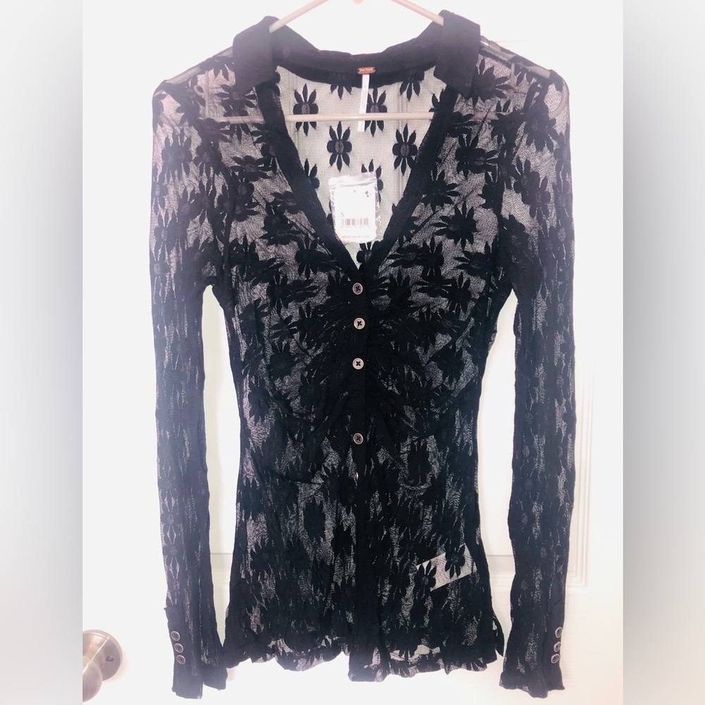 Free People lace blouse (S) - Picture 1 of 15